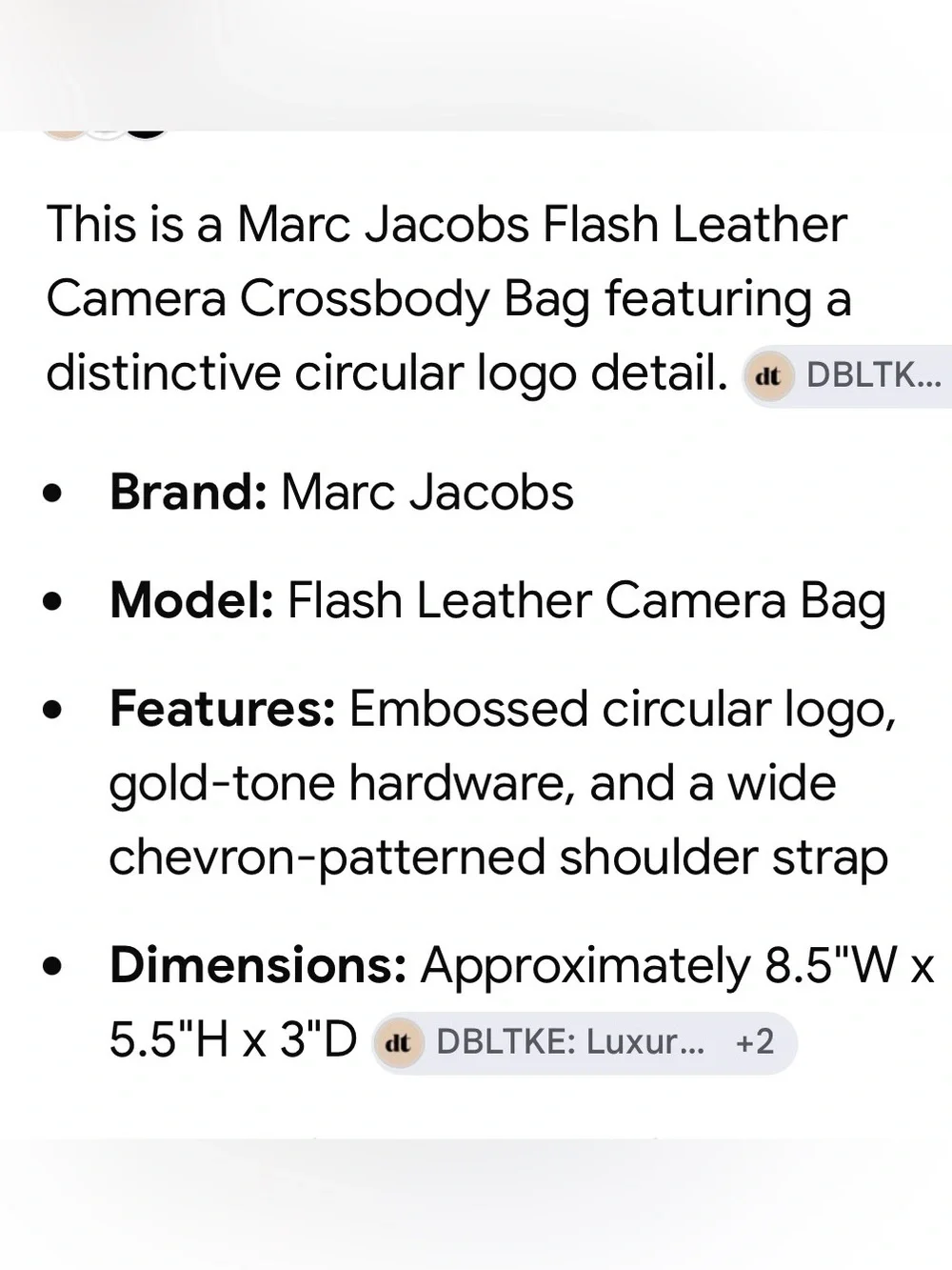 Marc Jacobs Flash Camera crossbody bag NEW NWT